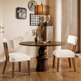 MOJAY Mid Century Modern Dining Chairs Set of 2, Upholstered Linen Fabric Farmhouse Side Chairs with Curved Backrest for Kitchen, Dining Room, Restaurant, or Patio, Off-White MOJAY