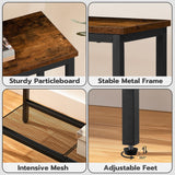 HOOBRO 29.5" Narrow Console Table, Small Entryway Table with Shelf, 2 Tier Thin Sofa Table, Side Table, Display Table, for Hallway, Living Room, Bedroom, Rustic Brown and Black BF74XG01 HOOBRO