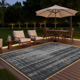 MontVoo Outdoor Rug Waterproof 9x12 ft with Strip Lights Outdoor Patio Rug Mat Reversible Plastic Straw Rug Outside Outdoor Rug for RV Camping Picnic Balcony Backyard MontVoo