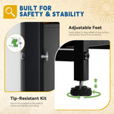 DWVO Dresser with 9 Drawers - Fabric Storage Tower, Organizer Unit for Living Room, Hallway - Sturdy Steel Frame, Wooden Top & Easy Pull Fabric Bins DWVO