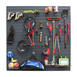 PROSLAT Garage Storage PVC Slatwall Panels - 4 Packs of 8 ft. x 4 ft. Sections (40 Single Slats which Make up 128 sq.ft) (Charcoal) (Dark Gray) PROSLAT