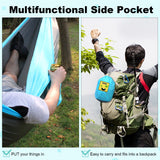 SZHLUX Camping Hammock Double & Single Portable Hammocks with 2 Tree Straps and Attached Carry Bag,Great for Outdoor,Indoor,Beach,Camping,Light Grey / Sky Blue SZHLUX