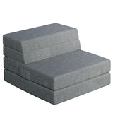 Youzi Folding Sofa Bed, Foldable Mattress for Bedroom and Living Room, 6 Inches Single Four-fold Floor Sofas for Guests, Sofa Bed Chair Floor Mattress with Washable Cover, Dark Gray, 75" x 25" x 6" Youzi