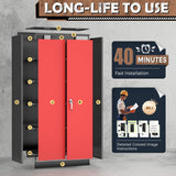 INTERGREAT Metal Lockable Storage Cabinet, 72” H Storage Cabinet with 2 Doors and 4 Adjustable Shelves for Office, Home, Garage, Pantry (Assembly Required, 18”D, Black Red) INTERGREAT