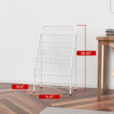 JAQ Kids Bookshelf, 4-Tier Metal Sling Kid Display Bookshelves Bookcase with Toy Storage in Baby Corner Library Room Classroom Playroom for Toddlers Nursery Children (4-tier/28.35inch, White) JAQ