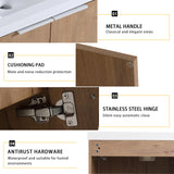 JENTORIA 72" Bathroom Vanity with Sink, 72 Inch Floating Vanity, Double Sink Wall Mounted Vanity Combo, Modern Brown Bathroom Vanity Set with 4 Doors and White Basin Sink JENTORIA