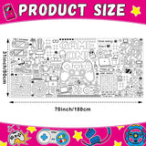 Video Game Giant Coloring Poster Large Gamer Versatile Activity Drawing Paper Coloring Tablecloth DIY Gaming Theme Game Poster Table Cover Children Art Craft Coloring Mat Home Classroom Party Suppiles Naozinebi