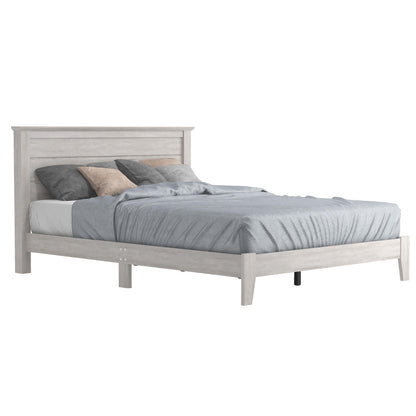 Galano Tiena Queen Bed Frame in Dusty Grey Oak - Sturdy Wood Platform with Slat Support, No Box Spring Required - WoodArtSupply