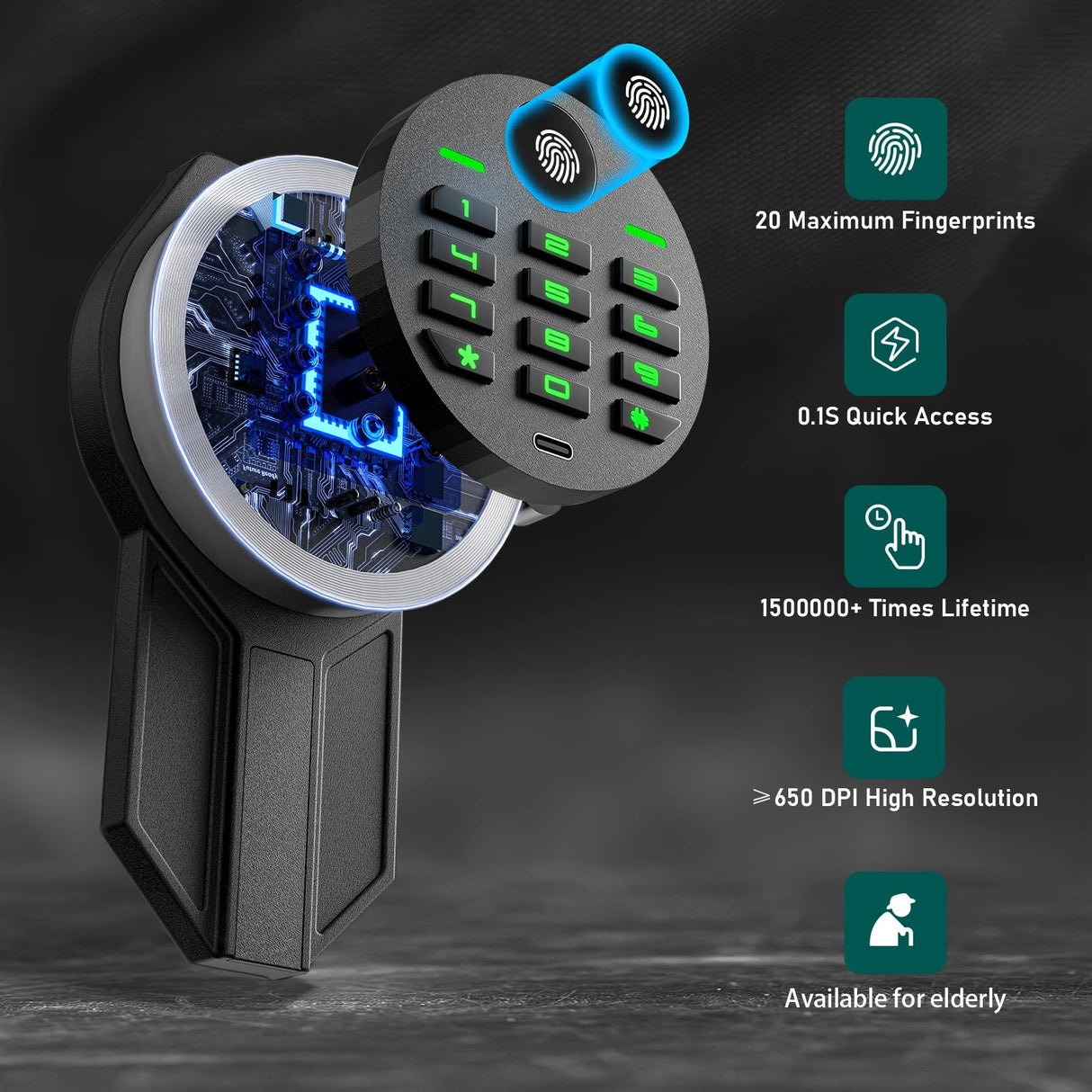 4-5 Biometric Rifle Gun Safe, Large Gun Safes for Home Rifle and Pistols with Backlit Keypad, Quick Access Fingerprint Gun Cabinet with Removable Shelf and Silent Mode kavey