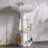 Pedestal Sink Organizer - Compact Under the Sink Rack with 2 Storage Shelves and Towel Holder - Space Saving Bathroom Storage by Lavish Home Lavish Home