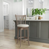 Hillsdale 29.5" Savana Wood Swival Bar Height Stool, Brown Gray Hillsdale