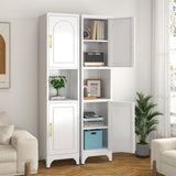 UNICOLY 75" Tall Kitchen Pantry Storage Cabinet, Pantry Cabinet with Doors and Shelves, Microwave Stand, for Laundry, Living Room, Bathroom, Dinning Room, Assembly Required, White UNICOLY