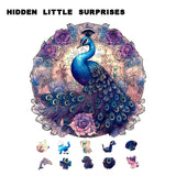 IKFUVACT Unique Wooden Jigsaw Puzzles, Wood Puzzles for Adults, Family Puzzle Game (Peacock, Large) IKFUVACT