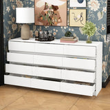 FAMAPY Chest of Drawers White 12 Drawer Dresser No Handle, Modern Contemporary 12-Drawer Cabinet Dresser for Bedroom (63" W x 15.7" D x 31.9" H) FAMAPY