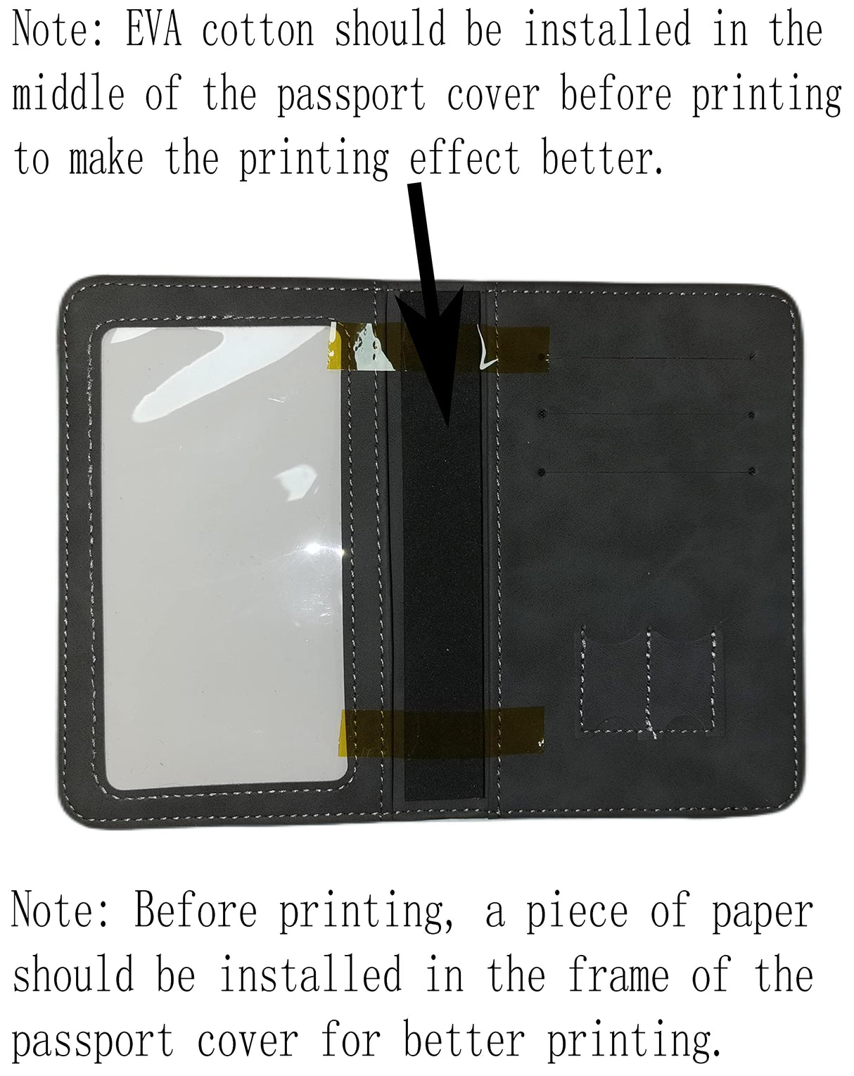 You Kang 3pcs Sublimation Blank Passport & Vaccine Card Holder Cover , Passport Wallet with PU Leather Vaccine Card Cover DIY Craft, black You Kang