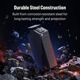 ADIMO Handgun Safe, Sturdy Steel Keypad Hidden Gun Safe, Single Gun Safe for 3-Way Drop-Down Install, Light&Silent Mode Quick Access Gun Safe for Car Desk Bedside Use, Keep Kids from Firearms Key Lock ADIMO