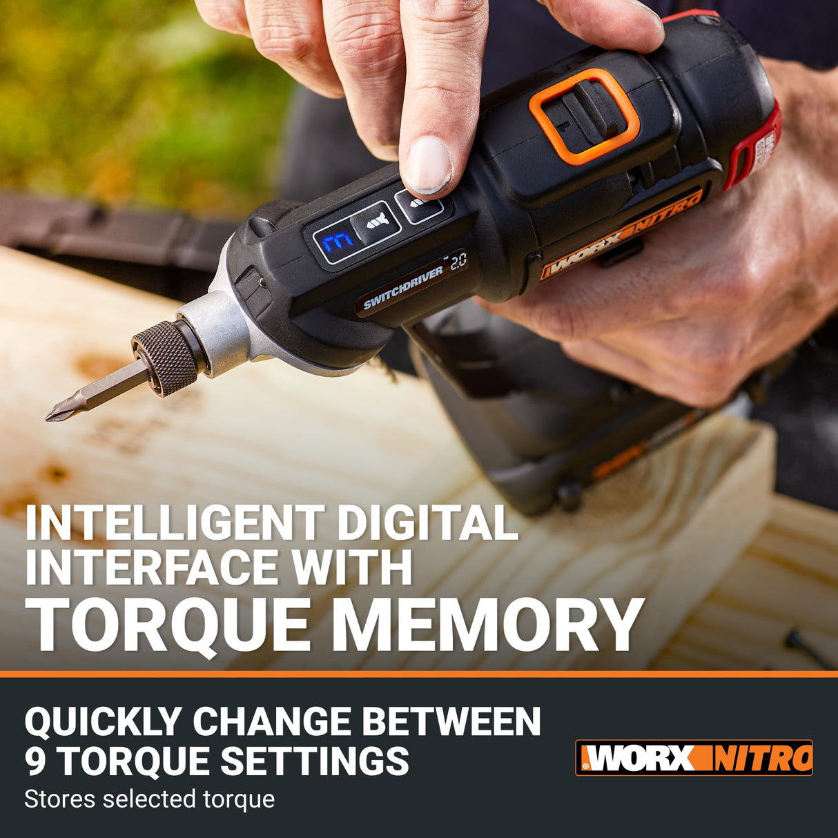 Worx Nitro 20V SwitchDriver 2.0, 2-in-1 Brushless Cordless Drill Driver, Drill Set Rotatable Dual 1/4" Chucks, Compact Cordless Drill with Digital Torque Setting WX177L – (Battery & Charger Included) WORX