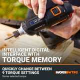 Worx Nitro 20V SwitchDriver 2.0, 2-in-1 Brushless Cordless Drill Driver, Drill Set Rotatable Dual 1/4" Chucks, Compact Cordless Drill with Digital Torque Setting WX177L – (Battery & Charger Included) WORX
