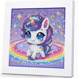 Animal Diamond Art Kits for Kids with Wooden Frame, Unicorn Diamond Art for Kids with Beautiful Package, Arts and Crafts for Kid Ages 8-12(7x7inch) WEMEON