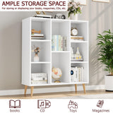 FACBOTALL Modern Minimalist White Bookshelf with 8 Cube Open Shelves for Stylish Storage FACBOTALL