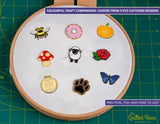 The Quilted Bear Needle Minders - Magnetic Enamel Needle Keeper for Sewing Pins, Sewing Needles, Embroidery Needles, Cross Stitch Needles - Cross Stitch The Quilted Bear