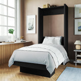 Oakland Living Easy-Lift Twin Murphy Wall Bed in Black with Shelf Oakland Living