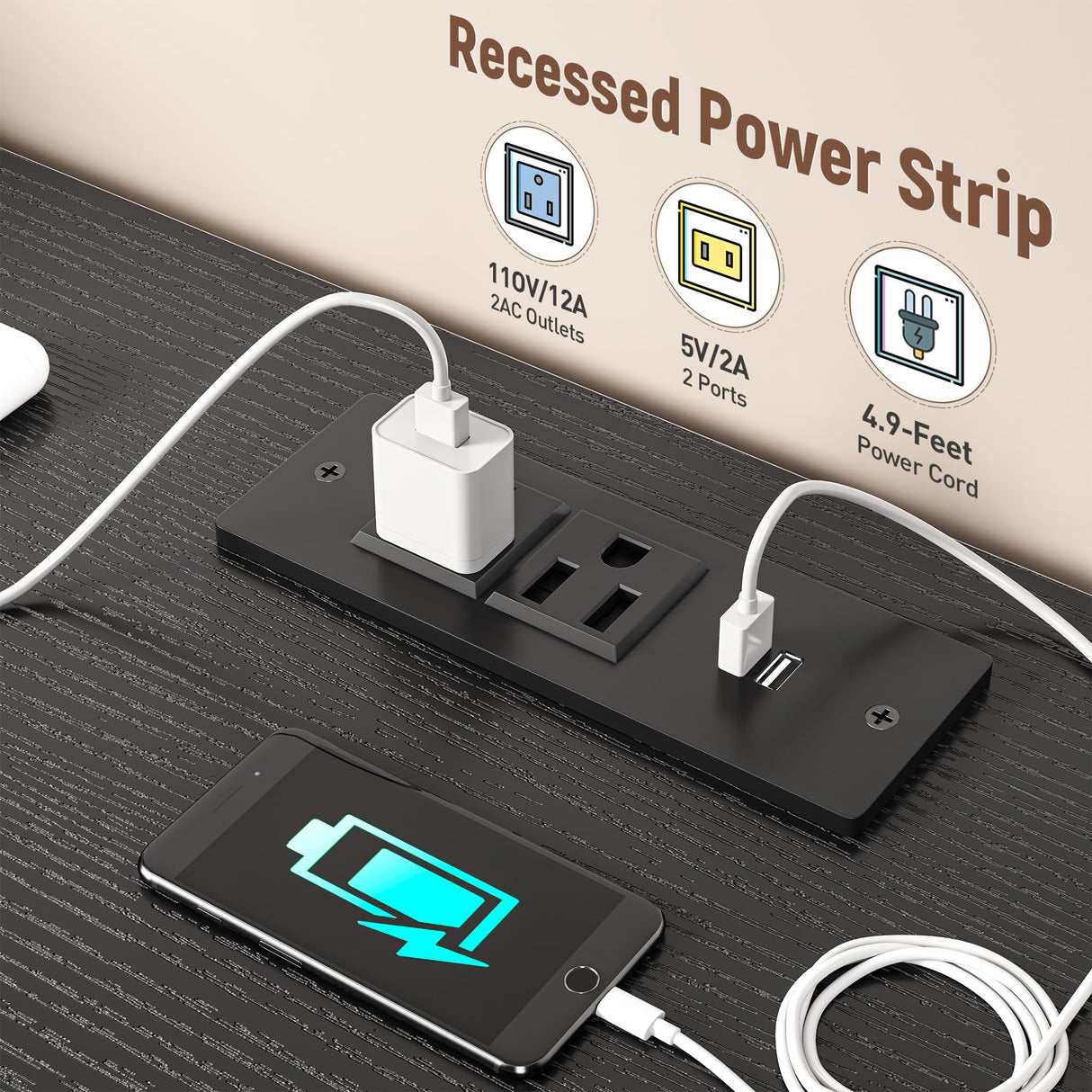 Romorgniz Dresser for Bedroom with 10 Drawers Featuring LED Light and Power Outlet, Fabric Dressers & Chest of Drawers with Open Shelves for Hallway, Living Room, Metal Frame,Wood Top,Grain Black Romorgniz