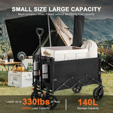 Navatiee Wagon Cart Heavy Duty Foldable, Collapsible Wagon with Smallest Folding Design, Utility Grocery Wagon for Camping Shopping Sports Navatiee