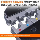 Wirefy Crimping Tool Set 11 PCS - High Leverage Wire Crimper 9" - Heat Shrink, Nylon, Insulated Flag, Non-Insulated Connectors Wirefy