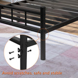 zizin Twin Size Metal Bed Frame with Headboard & Footboard 14 Inch Metal Platform Mattress Foundation Support with Steel Slat, Under Bed Storage, No Box Spring Needed zizin