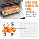 Parchment Paper Sheets for Toaster Oven Air Fryer 9 x 11 Compatible with Gowise, Cuisinart, Black Decker, Emeril Lagasse, Breville + More, Perforated Non-Stick Paper Liners for Cooking on Oven Rack INFRAOVENS