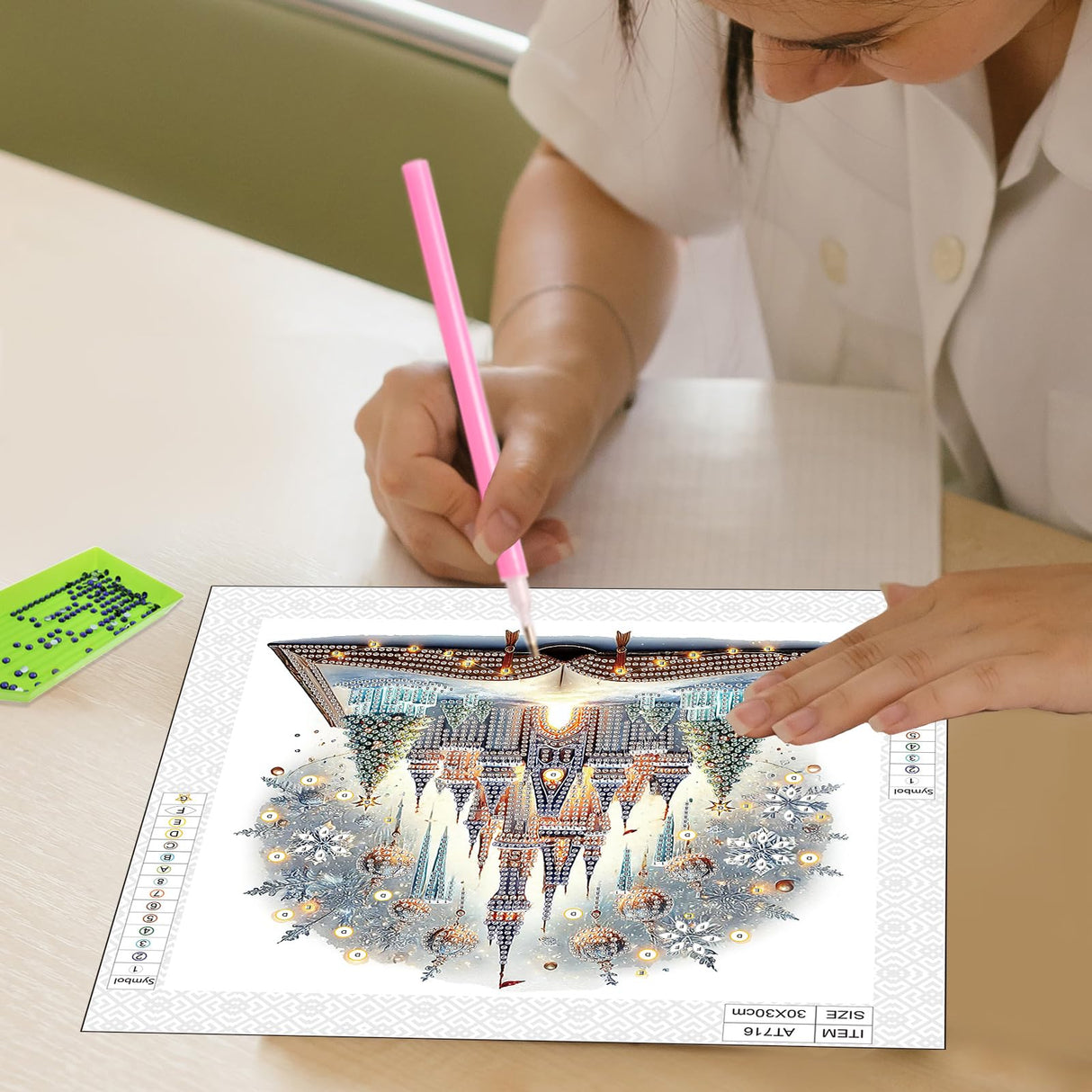 AiYuanzsh 5D Special Shape Diamond Art Kits for Beginners, Crystal Rhinestones Diamond Painting, Christmas Fantasy Castle DIY Diamond Art for Adults, Home Wall Decoration Gift, 11.8×11.8 Inch AiYuanzsh