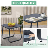 Ainfox 3 Piece Patio Furniture Set, All Weather Textile Outdoor Conversation Set with Rocking Bistro Chairs and Table, Small Patio Bistro Set for Backyard, Lawn, Garden, Poolside (Black) Ainfox