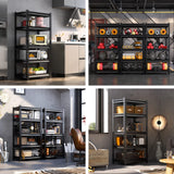 REIBII Storage Shelves 5-Tier Adjustable Garage Storage Shelving Heavy Duty Metal Shelving Utility Rack Shelf Unit for Warehouse Pantry Closet Kitchen,12" D x 27.5" W x 60" H REIBII