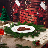 Gandeer Christmas Placemats Set of 6 Round Greenery Place Mats Xmas Circular Artificial Wreath Dining Table Decor Winter Fake Plants Branches Mats for Kitchen Accessories(Norfolk) Gandeer