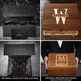Personalized Whiskey Decanter Set with Wood Gift Box - Custom Bourbon and Scotch Gift Boxed Set HomeWetBar