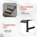 WLIVE Fabric Dresser for Bedroom, 6 Drawer Double Dresser, Storage Tower with Fabric Bins, Chest of Drawers for Closet, Living Room, Hallway, Dark Grey WLIVE