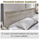 T4TREAM Farmhouse King Bed with Headboard and Storage Bench, Rustic Wood Platform Bed with 80" Storage Chest w/ 4 Large Drawer, Light Rustic Oak T4TREAM