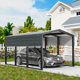 SENYUN Heavy Duty Metal Carport, 10X15 FT Waterproof Carport Canopy with Galvanized Steel Frame and Roof Sunshade Garage Car Shelter for Trucks, Boats, Tractors SENYUN