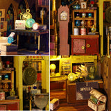 Plustopoy DIY Miniature House Kit Tiny House Model Kit with Open-able Door, DIY Wooden Dollhouse Miniature Kit for Adults Teens, Creative Crafts Book Nook Magic Model Kits, Home Decor Plustopoy