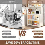 TVMCNA 63" Tall Kitchen Pantry Storage Cabinet, Large Capacity Hutch Cabinet with Acrylic Doors and Microwave Stand, Bakers Racks with Storage for Kitchens, Pantry, Living Room TVMCNA