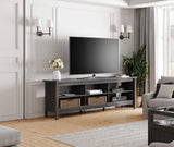 WAMPAT TV Stand for Living Room 70inch, Wooden TV Entertainment Center with 6 Storage Cubby, Modern TV Stands for Bedroom,Fits TVs up to 75 Inch.Black WAMPAT