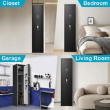 Emasme 5 Gun Safes for Home Rifle and Pistols, Rifle Gun Safe with a Storage Box, Shotgun Safe Without Assembly Required Gun Safe Quick Access, Gun Cabinet with Removable Shelf, Dual Alarm System Emasme