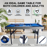 Multi Game Table, 54" Upgrade 5 in 1 Folding Sports Arcade Games with Accessories,Ping Pong,Pool Billiard,Shuffleboard,Bowling,Hockey Combo Game Set for Family Game Table,Indoor and Outdoor HLC