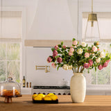 Ceramic Flower Vase, 12.5" Large Rustic Farmhouse Vases Home Decor Tall Pottery Decorative Pampas Vase for Table Living Room Entryway Mantel Bookshelf Bedroom Bathroom Kitchen-White ooit