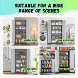 INTERGREAT Metal Storage Cabinet, 72" Tall Locking Storage Cabinet with 2 Doors and 4 Adjustable Shelves, Steel Tool Locking Cabinet for Home Office, Warehouse, School (Black Grey) INTERGREAT