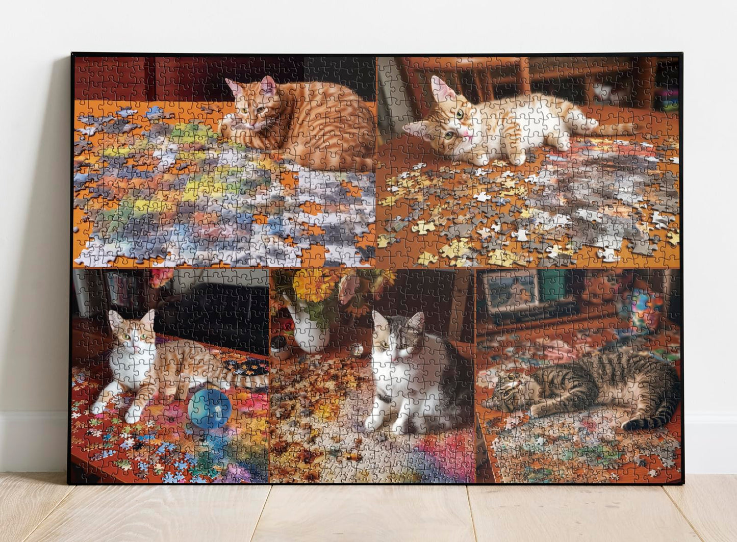 Cat Puzzles for Adults 1000 Piece, Kitten Kitty Funny Jigsaw Puzzle, Puzzle on Puzzles Difficult Jigsaw Puzzle for Cat Lovers - When Fluffy Strikes