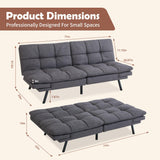 Hcore Futon Sofa Couch Bed,Convertible Futon Couch Bed,Memory Foam Futon Sleeper Sofa,Loveseat Sofa Bed,Small Splitback Polyester Modern Sofa for Living Room,Office,Apartment,Dark Grey Hcore