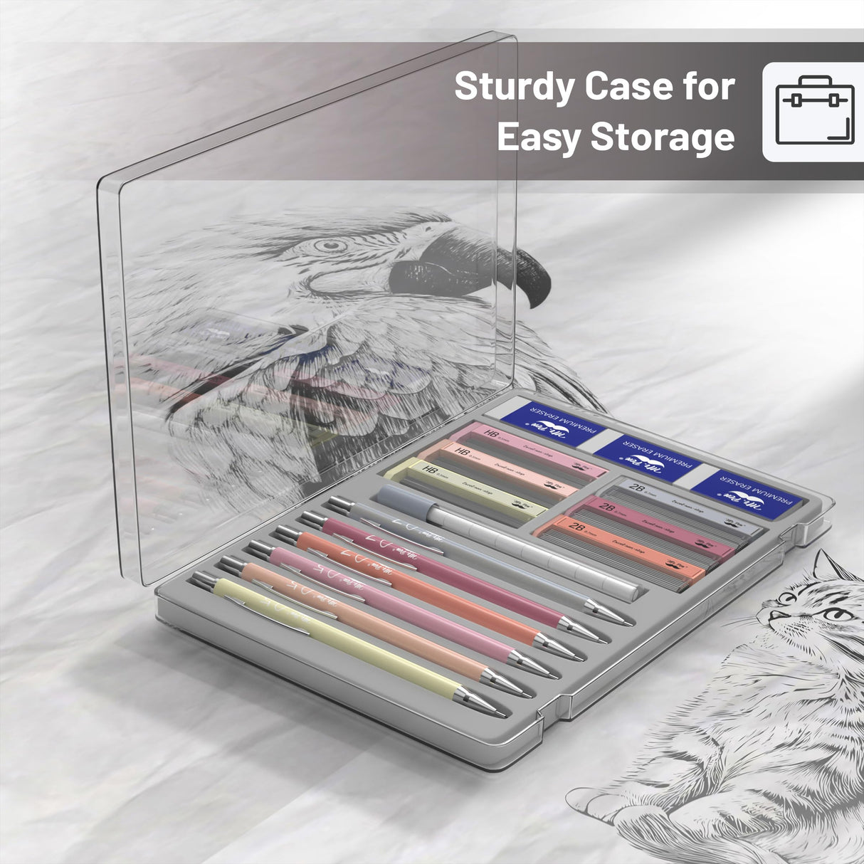 Mr. Pen- Mechanical Pencil Set with Lead and Erasers Refills, 6 Pack, Boho Theme, 0.5mm & 0.7 mm, Cute Aesthetic Pastel Led Pencils 0.7mm Mr. Pen