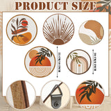 Qunclay 5 Pcs Wall Art Decor Wooden Living Room Wall Decor Bohemian Hanging Farmhouse Geometric 10'' and 8'' Aesthetic Wood Minimalist Posters for Bedroom(Boho) Qunclay